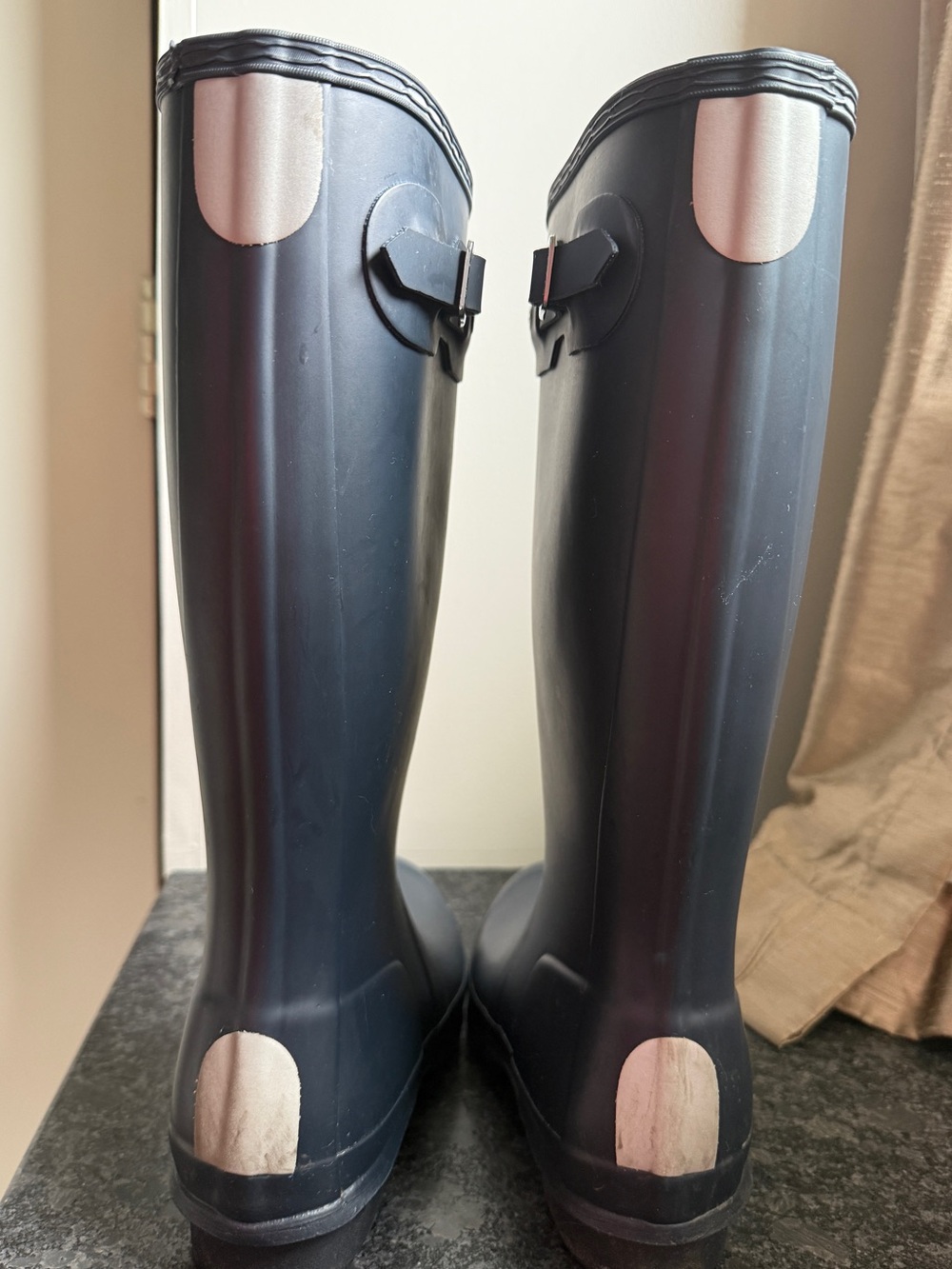 Kids' Original Matte Navy Waterproof Buckle Strap Rain Boots, MSRP $105, B4/G5 - Picture 5 of 14